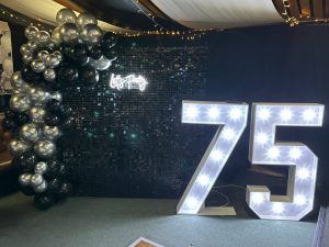 Jennies 75th Birthday Giant Light Up 75 Numbers at Chingford Royal British Legion Club