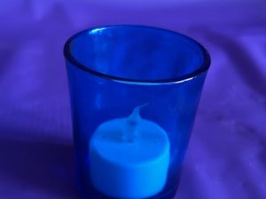 Blue Glass Tea Light Candle