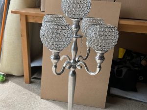 Metal Silver Retro Candleabras