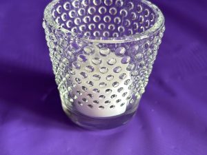 Glass Table Top Candle Decoration with LED Tealight