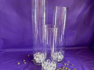 Three Glass Table Centrepieces