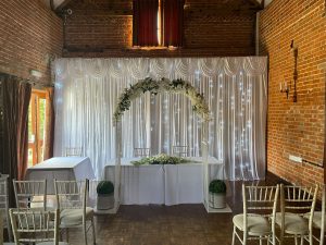 White Curtain Backdrop Hire